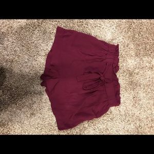 Forever 21 Soft Maroon Tie Up Short